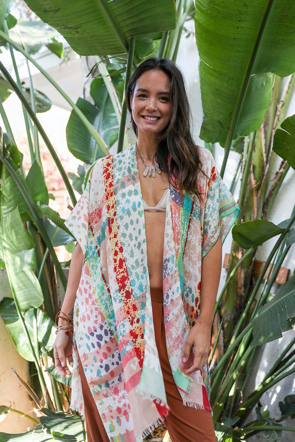 Colorful Splatter Kimono Kimono Leto Collection Blush  