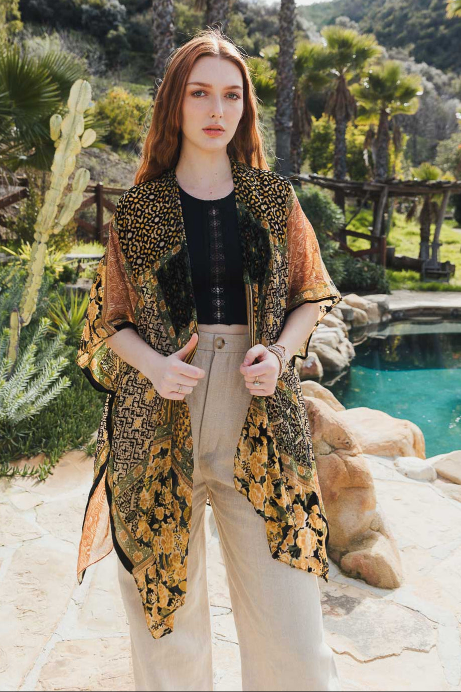 Bohemian Burnout Velvet Kimono - NeoKira Unlimited