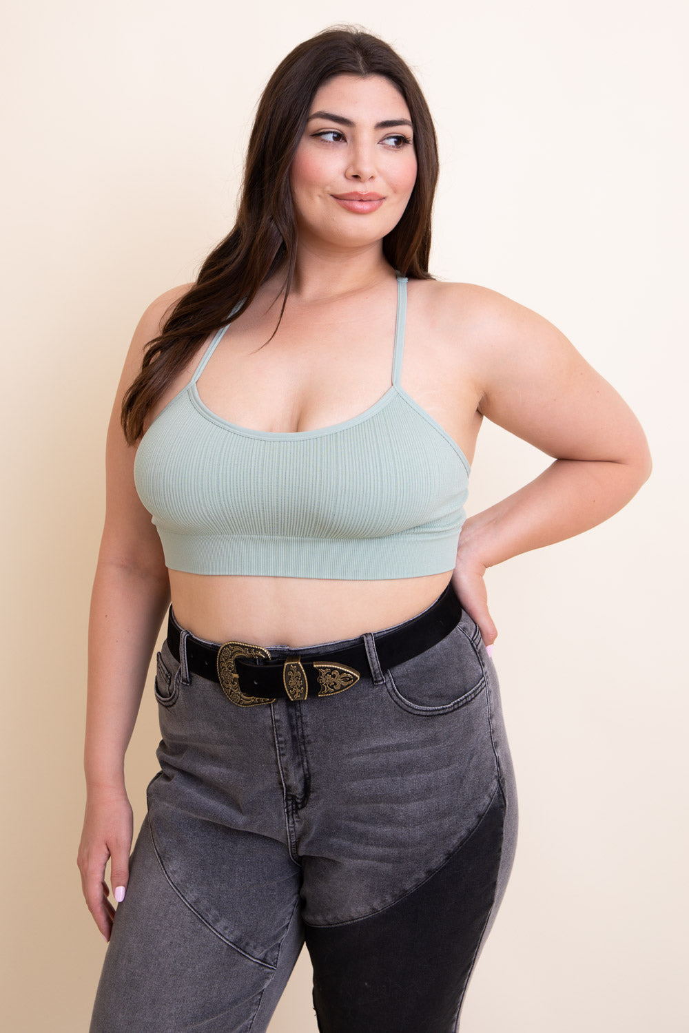 Curvy Tattoo Back Bralette Bralette Plus Leto Collection   