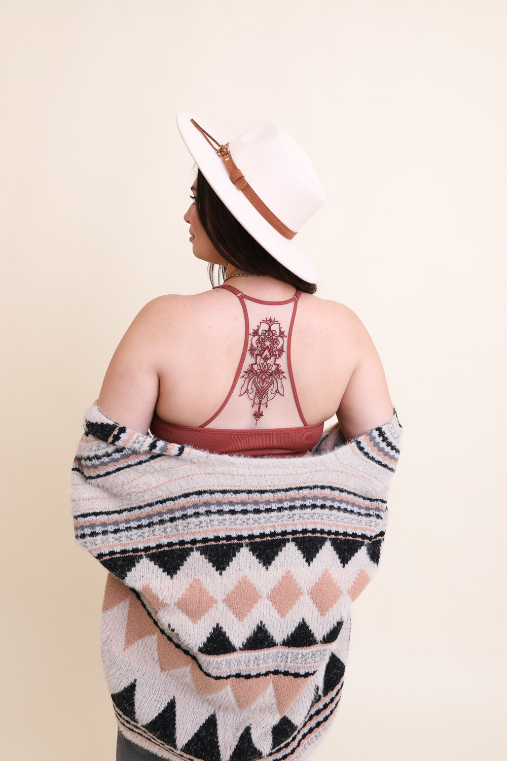 Curvy Tattoo Back Bralette Bralette Plus Leto Collection   