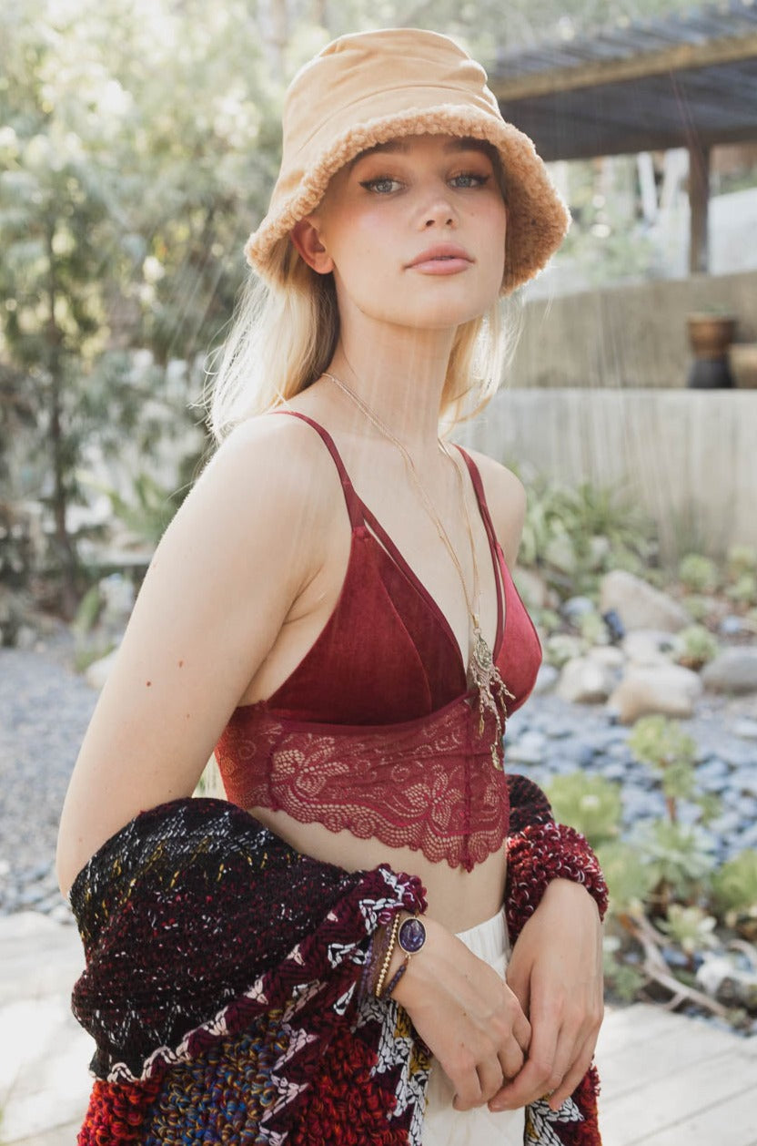 Luxe Velvet Lace Bralette - NeoKira Unlimited