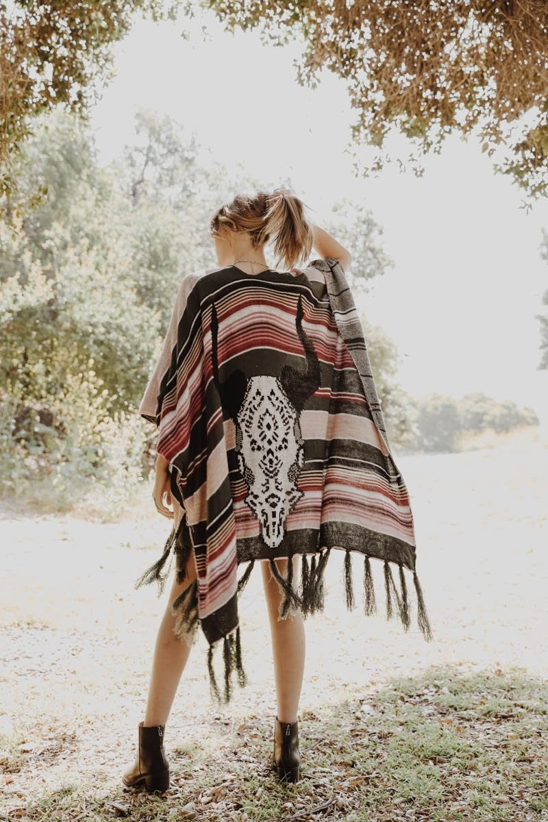 Cow Skull Serape Kimono Leto Collection   