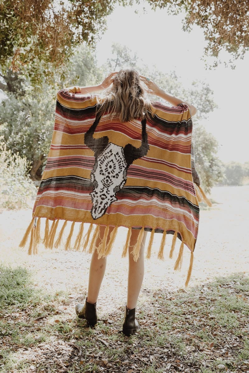 Cow Skull Serape Kimono Leto Collection   