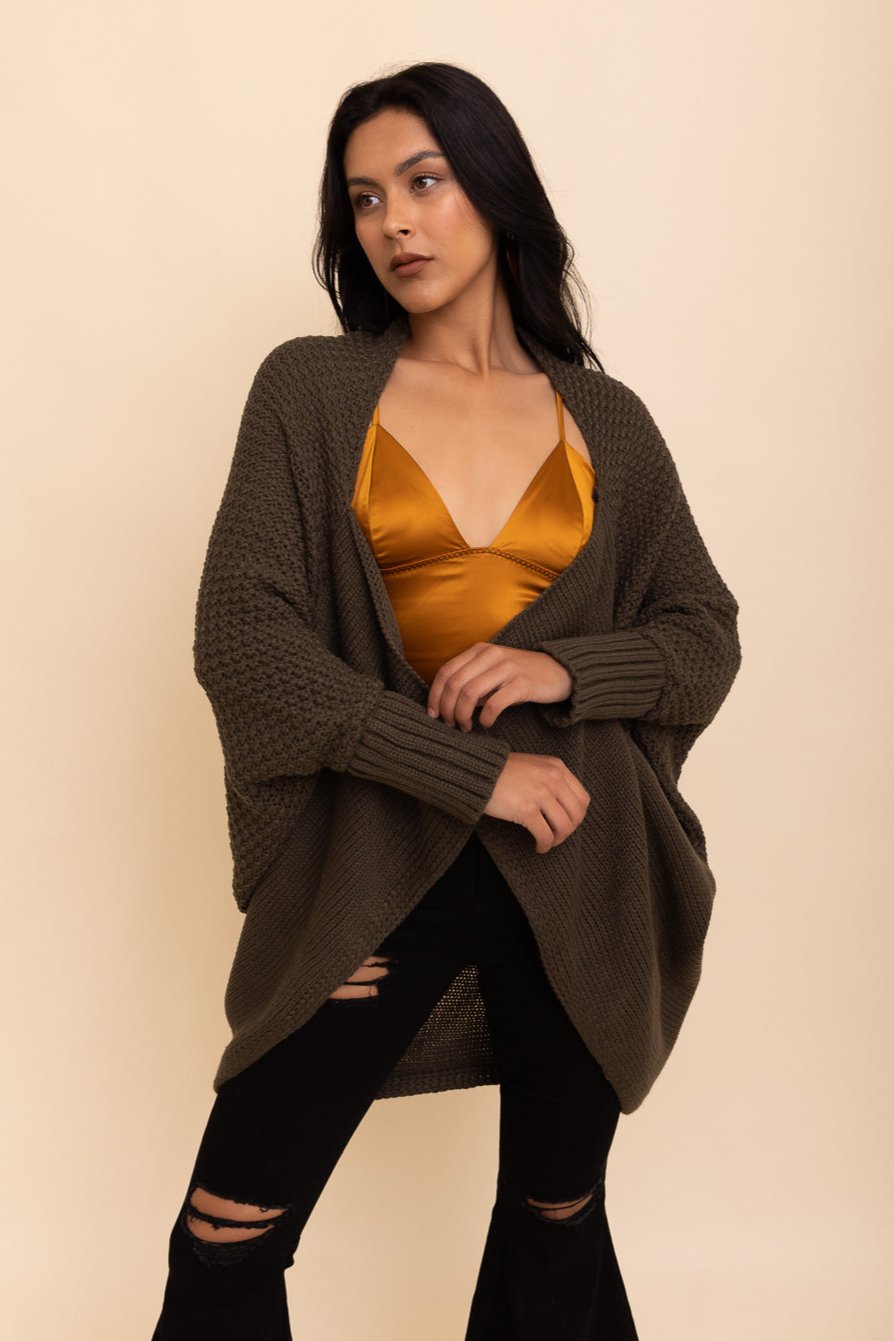 Cozy Chic Bat Wing Bliss Knit Cardigan - NeoKira Unlimited