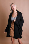 Cozy Chic Bat Wing Bliss Knit Cardigan Cardigan Leto Collection One Size Black 