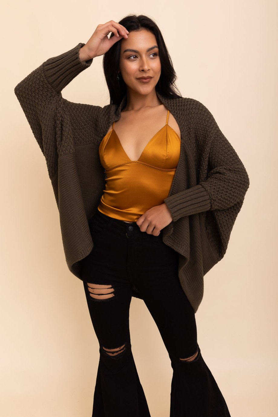 Cozy Chic Bat Wing Bliss Knit Cardigan - NeoKira Unlimited