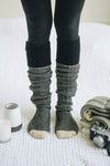 Cozy Ribbed Knit Lounge Socks Socks Leto Collection Black  
