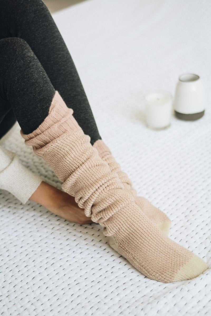 Cozy Ribbed Knit Lounge Socks Socks Leto Collection   