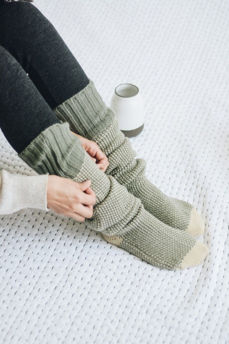 Cozy Ribbed Knit Lounge Socks Socks Leto Collection   