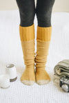 Cozy Ribbed Knit Lounge Socks Socks Leto Collection Mustard  