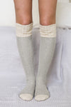 Cozy Ribbed Knit Lounge Socks Socks Leto Collection Oatmeal  