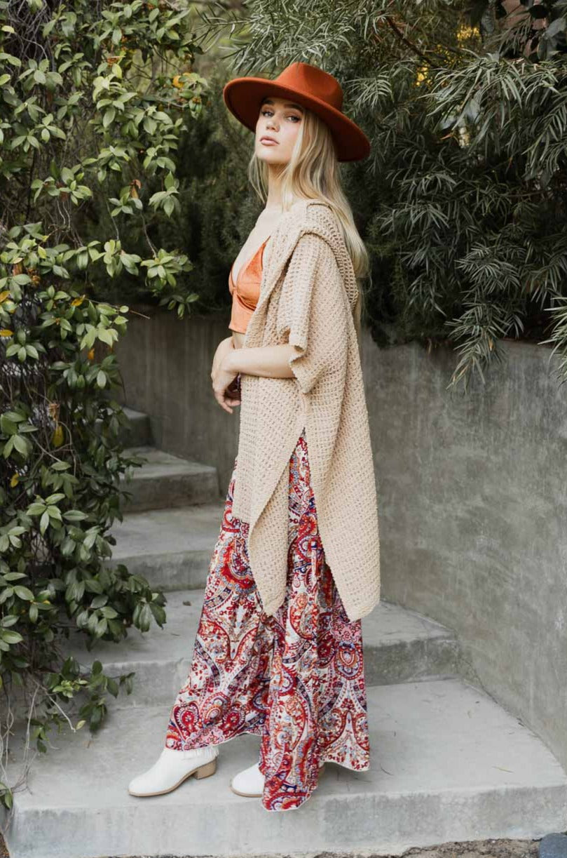 Cozy Soft Waffle Hooded Ruana - NeoKira Unlimited