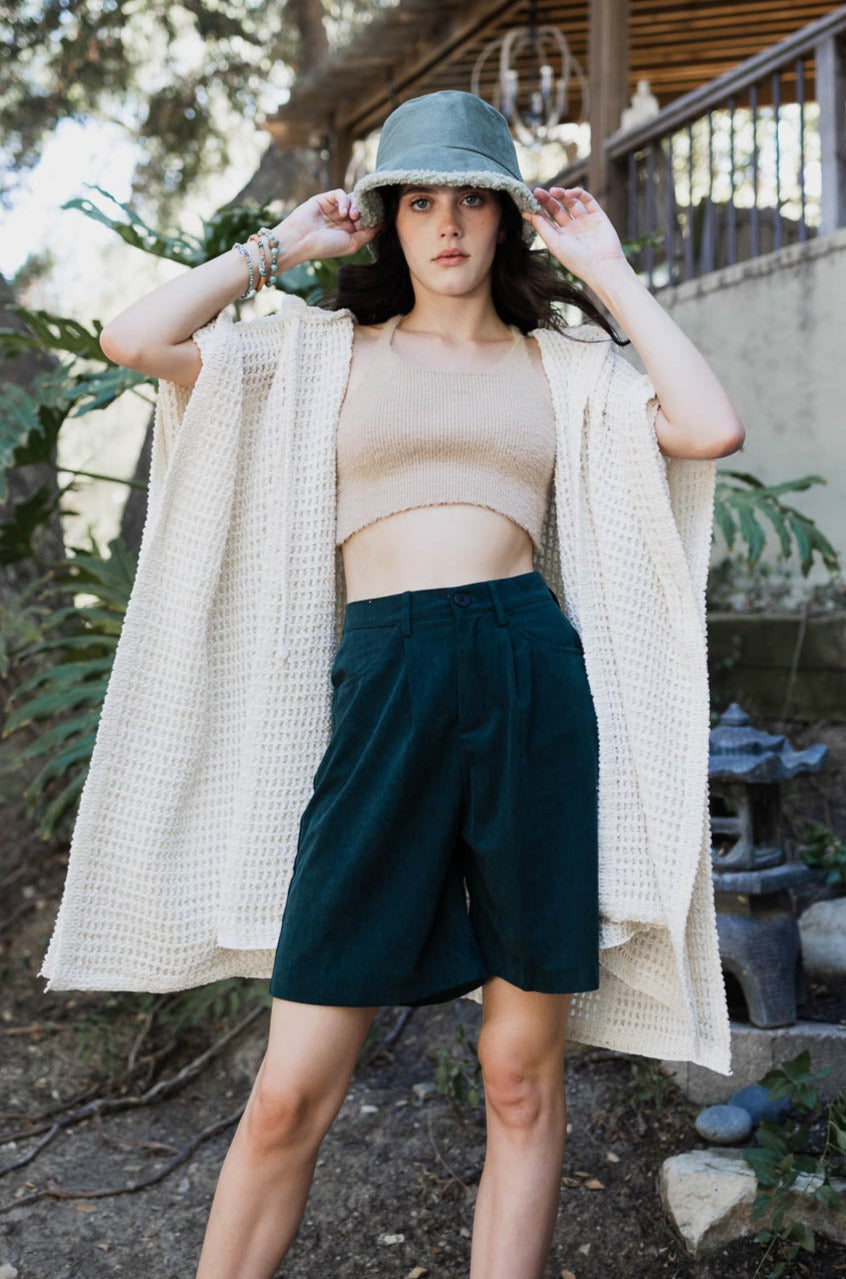 Cozy Soft Waffle Hooded Ruana - NeoKira Unlimited