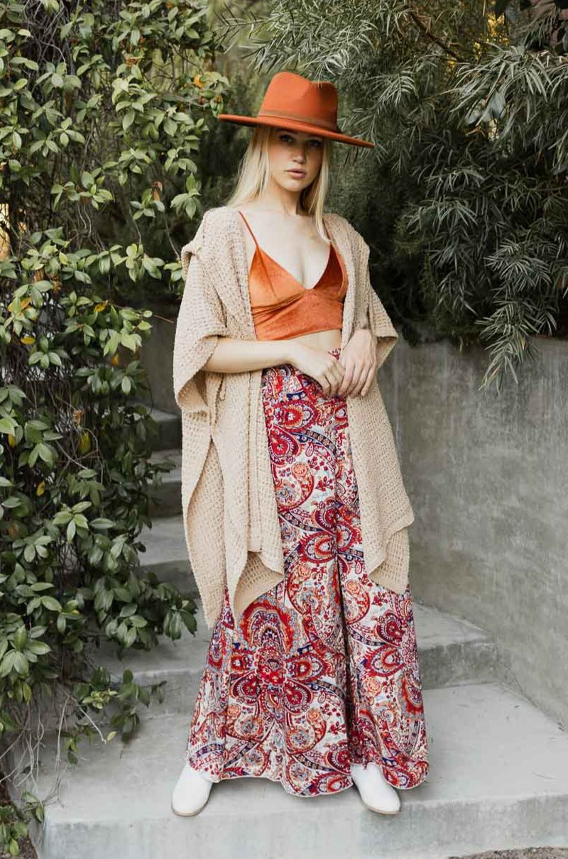 Cozy Soft Waffle Hooded Ruana - NeoKira Unlimited