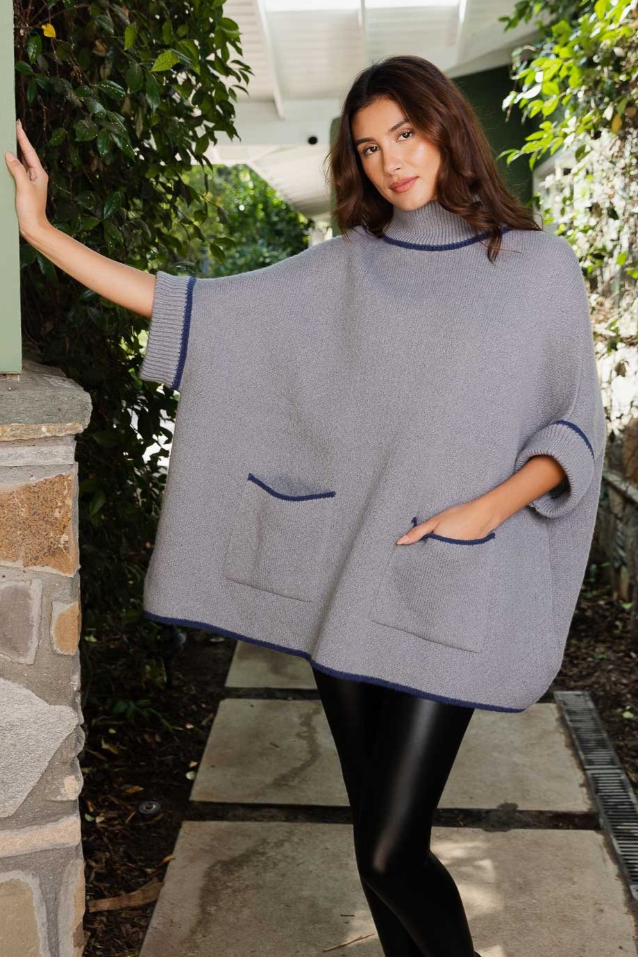 CozyCove Turtle Neck Poncho with Easy Sleeves - NeoKira Unlimited
