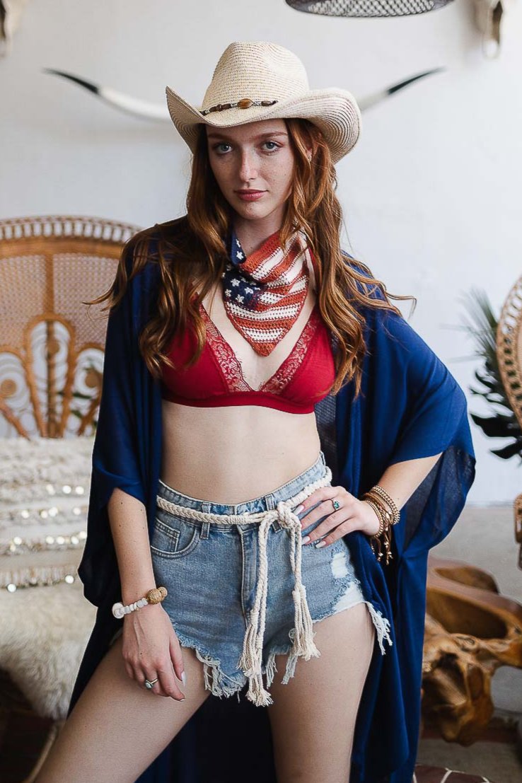 Crochet American Flag Bandana - NeoKira Unlimited