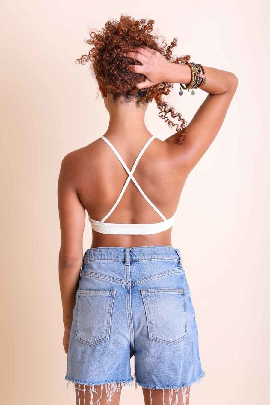 Crochet Lace High Neck Bralette – Halter Style with Cross-Back - NeoKira Unlimited