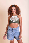 Crochet Lace High Neck Bralette Bralette Leto Collection   