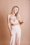 Crochet Lace High Neck Bralette XS/S / Blush