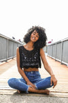 Crochet Layering Crop Top Top Leto Collection Black  