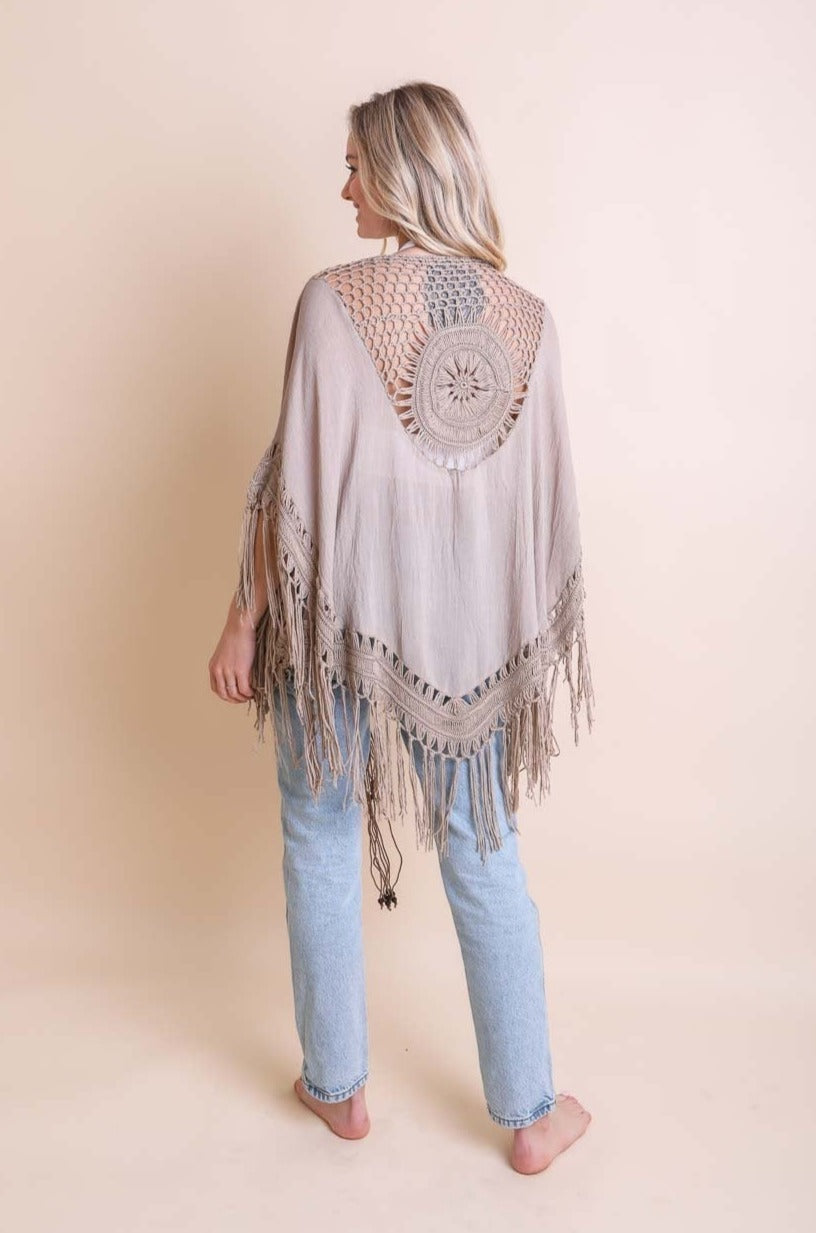 Crochet Medallion Tassel Kimono - NeoKira Unlimited