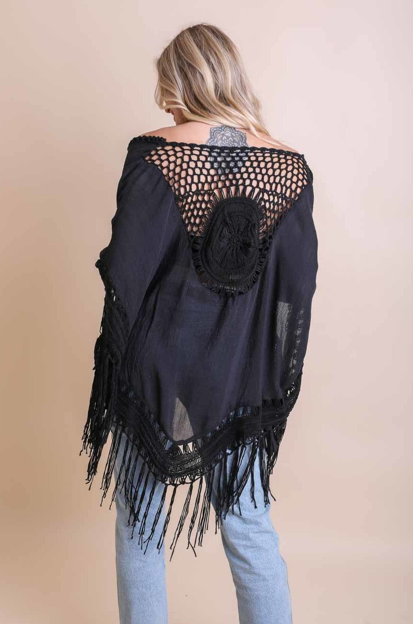 Crochet Medallion Tassel Kimono - NeoKira Unlimited