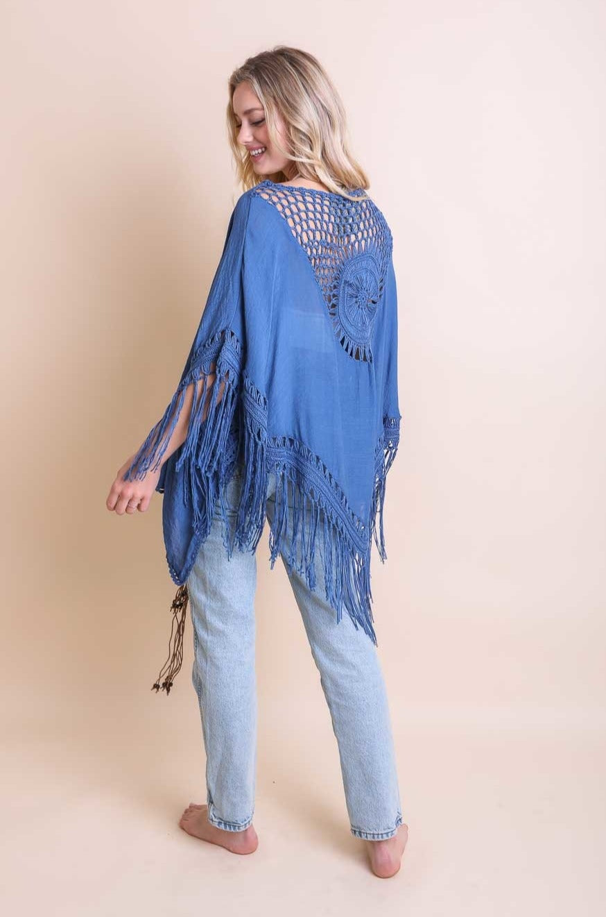 Crochet Medallion Tassel Kimono - NeoKira Unlimited