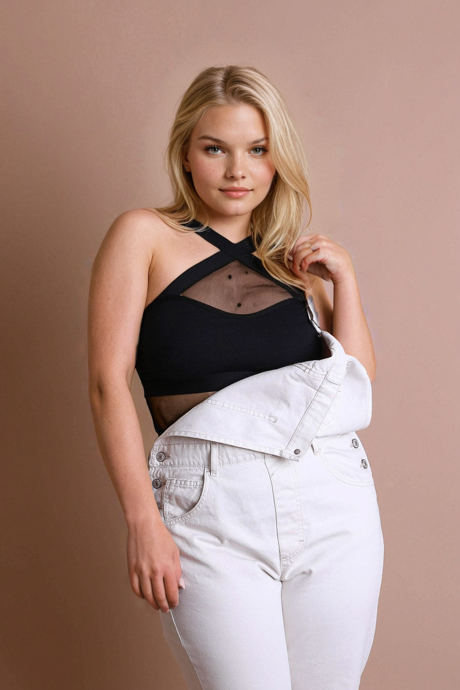 Cross Front Bralette Plus Size - NeoKira Unlimited