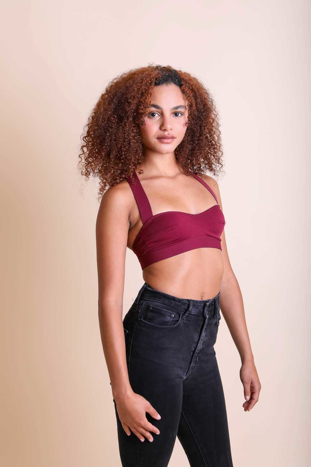 Cross Strap Bralette 🤞 Bralette Leto Collection Small Wine 