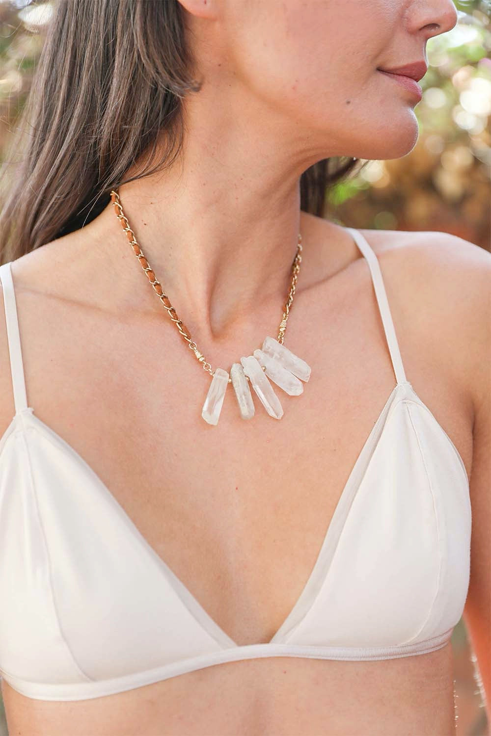 Crystal Drop Suede Necklace - NeoKira Unlimited