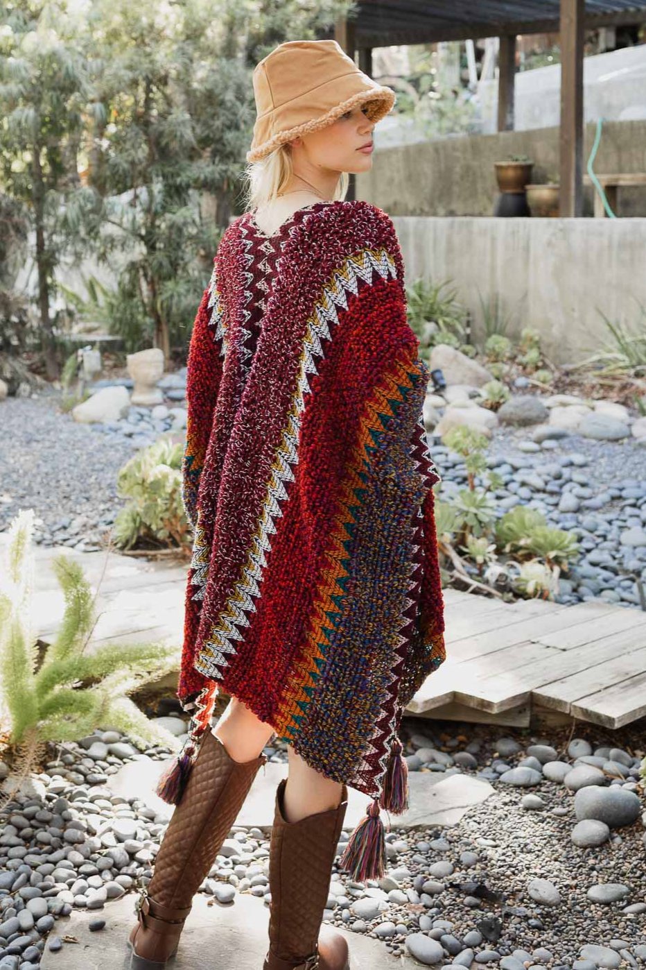 Cuddle Season Crochet Patterned Ruana - NeoKira Unlimited