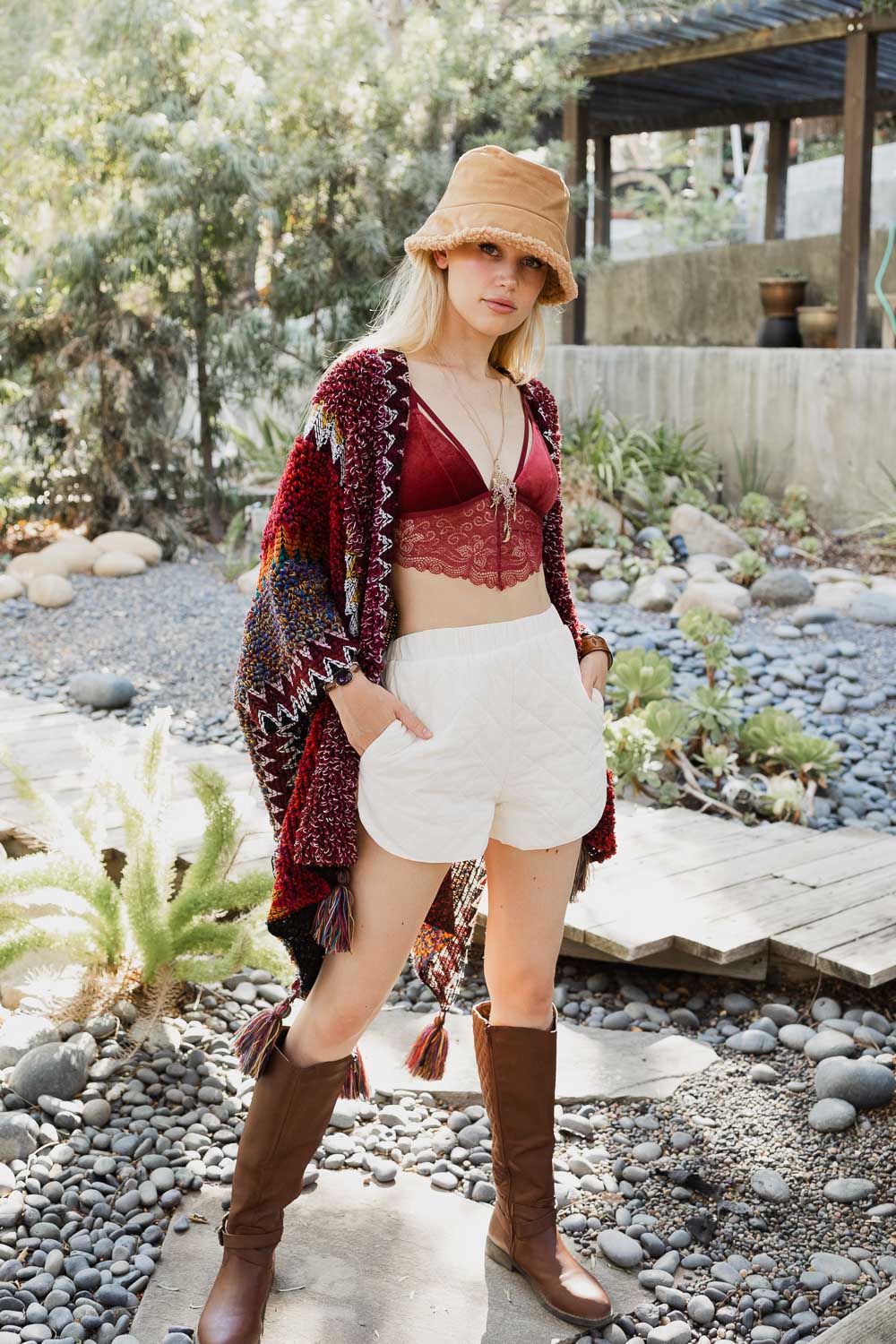 Cuddle Season Crochet Patterned Ruana - NeoKira Unlimited