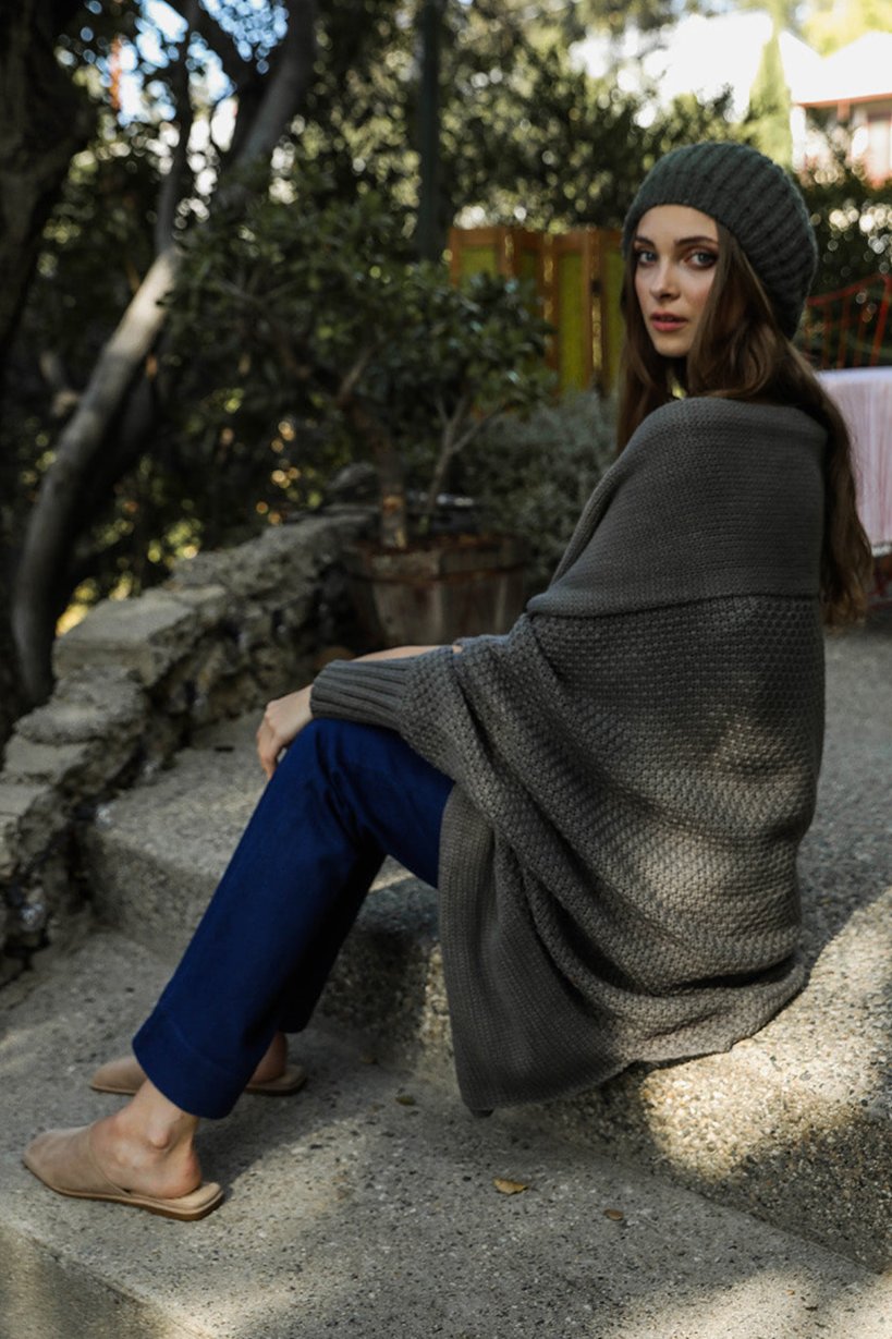 Cuddly Bat Sleeve Knit Cardigan - NeoKira Unlimited