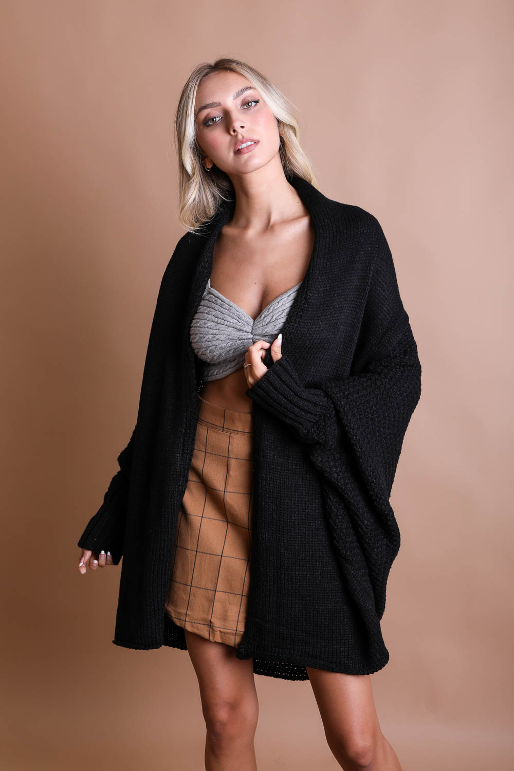 Cuddly Bat Sleeve Knit Cardigan - NeoKira Unlimited