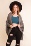 Cuddly Bat Sleeve Knit Cardigan Ponchos One Size / Mocha