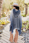 Cuddly Herringbone Hooded Poncho Ponchos Leto Collection   