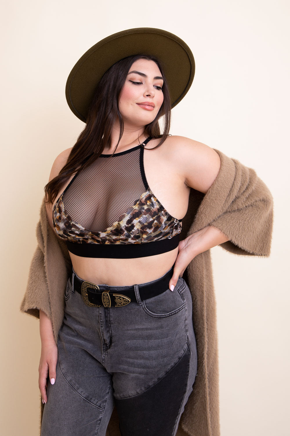 Curvy Adanna Leopard Bralette Bralette Plus Leto Collection   