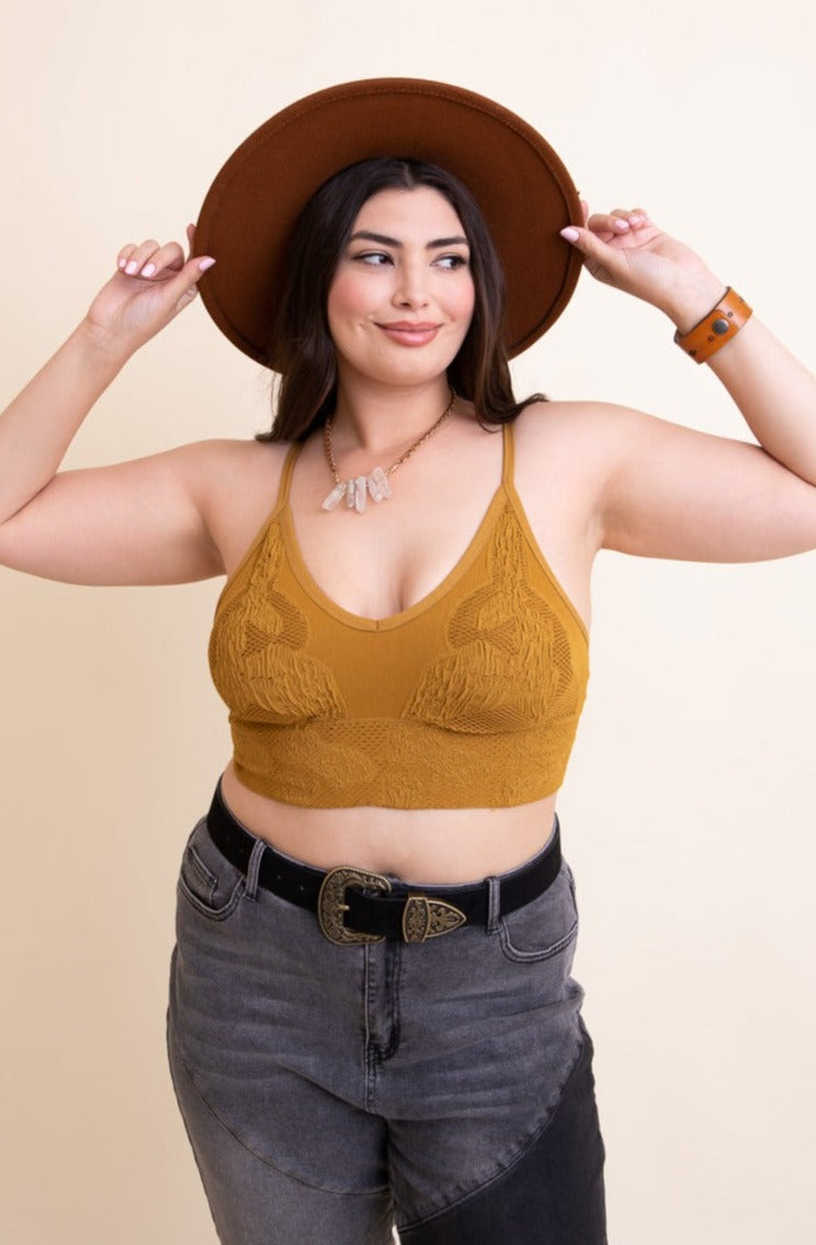 Curvy Seamless Padded Textured Brami Plus - NeoKira Unlimited