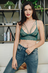 Cut Out Lace Bralette Bralette Leto Collection Small Teal 