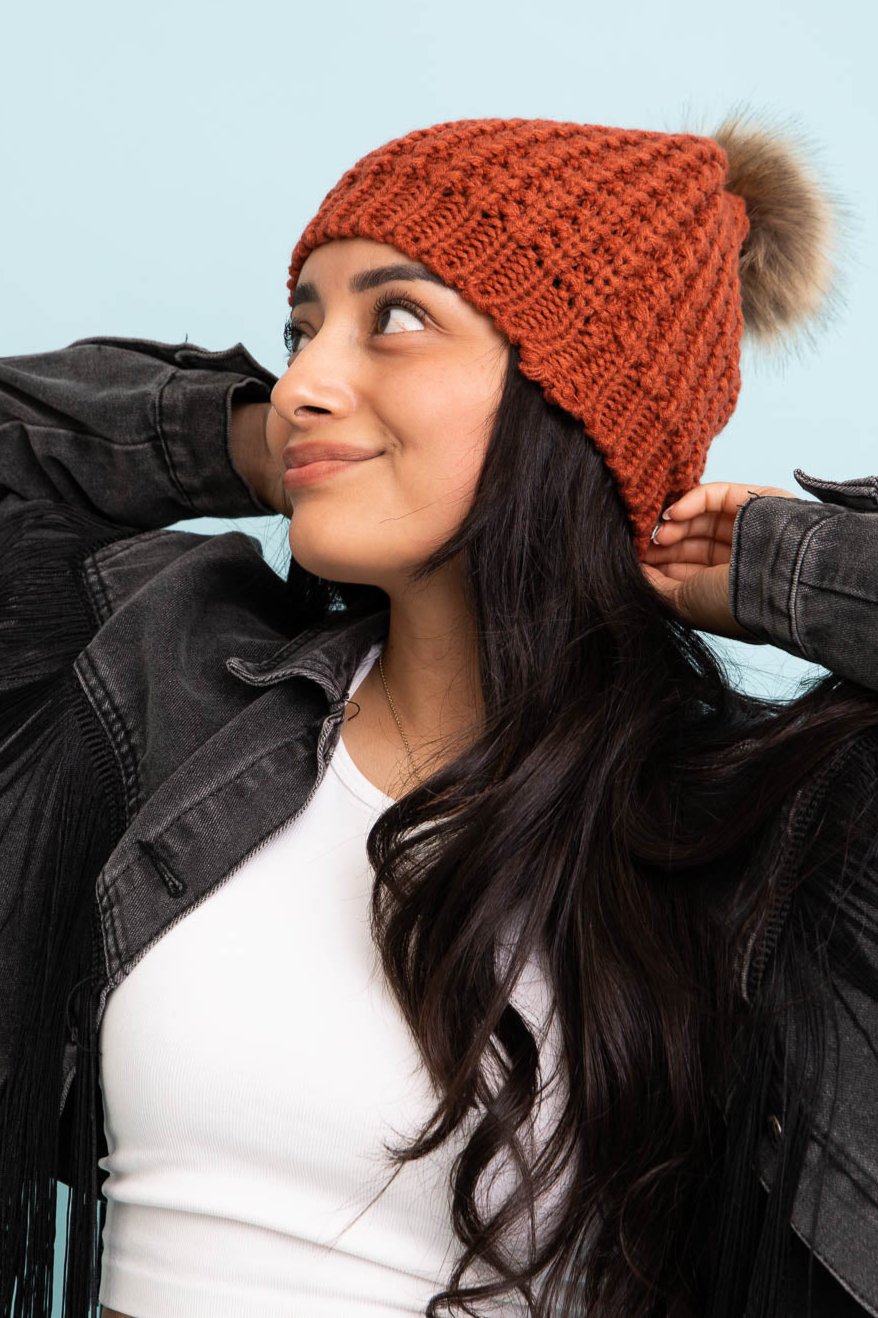Cute Textured Pom Beanie - NeoKira Unlimited