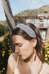 Cutesy Gingham Woven Knot Headband Headbands Leto Collection Black  