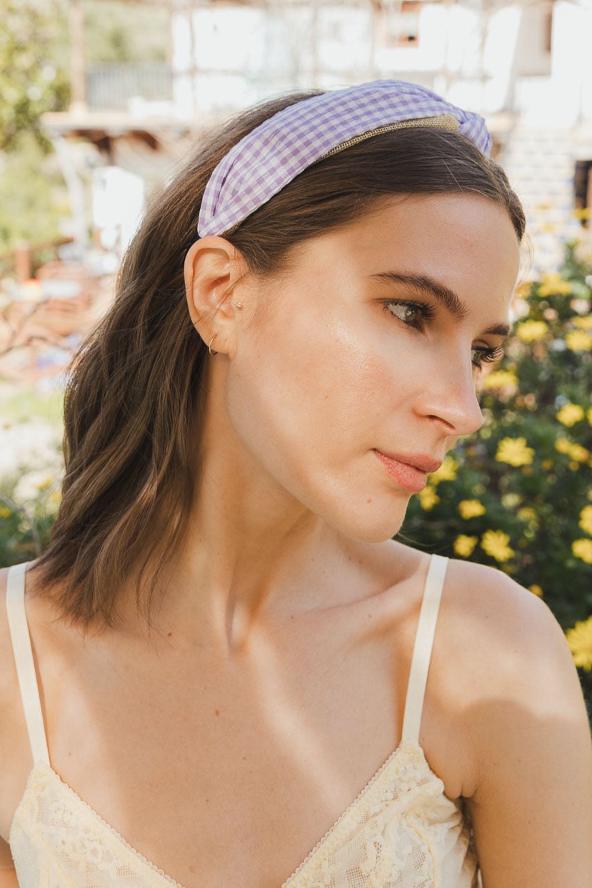 Cutesy Gingham Woven Knot Headband - NeoKira Unlimited