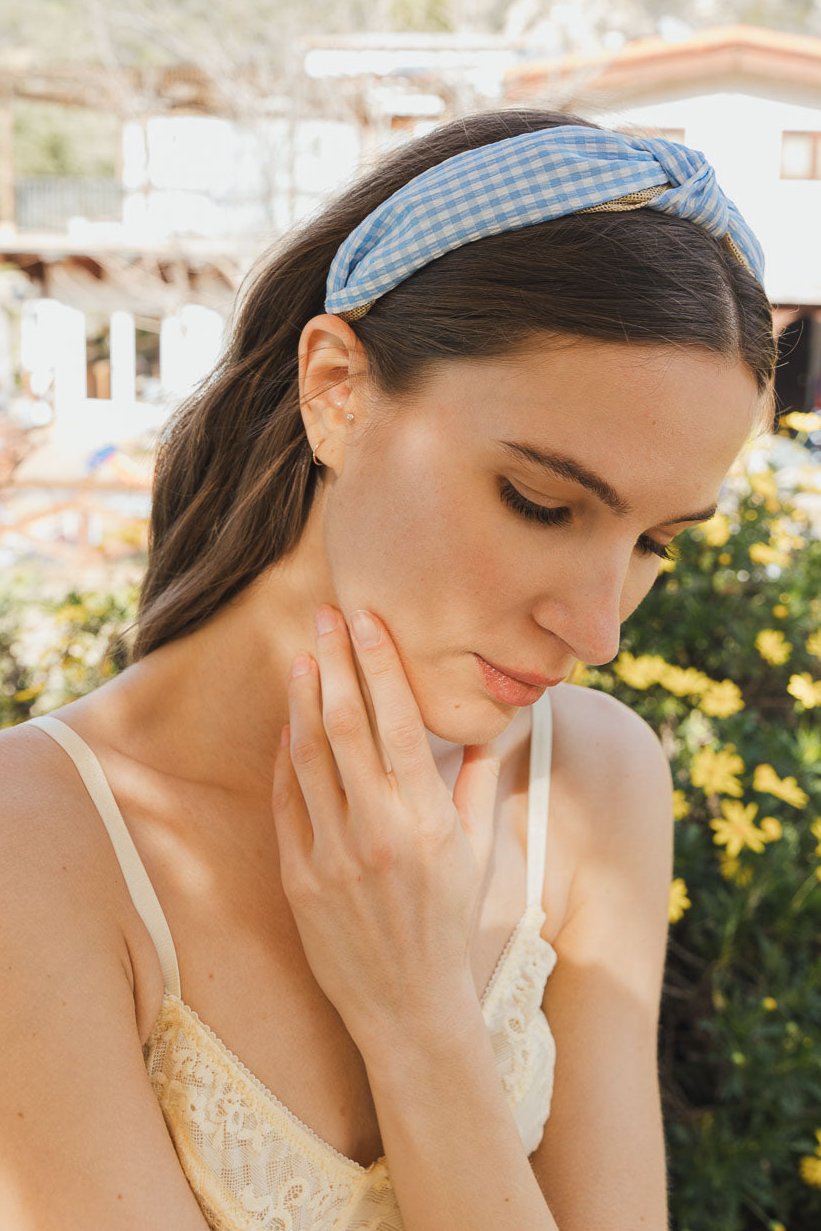 Cutesy Gingham Woven Knot Headband - NeoKira Unlimited