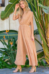 Davi & Dani Printed V-Neck Sleeveless Jumpsuit Jumpsuits Davi & Dani   