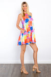 Be Stage Abstract Print Ruffle Hem Mini Dress with Pockets Mini Dress Trendsi   