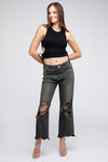 BiBi Distressed Vintage Washed Wide Leg Pants Jeans BiBi   