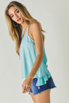 Printed Sleeveless Ruffle Tank Top  Davi & Dani   