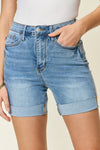 Judy Blue Full Size Tummy Control High Waist Denim Shorts Denim Shorts Trendsi   