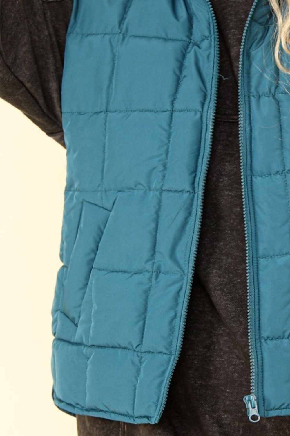 VERY J Zip Up Puffer Padded Warm Vest - NeoKira Unlimited