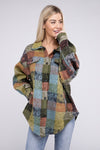 BiBi Loose Fit Buttoned Down Check Shirt Jacket Jacket BiBi LIME MULTI S 